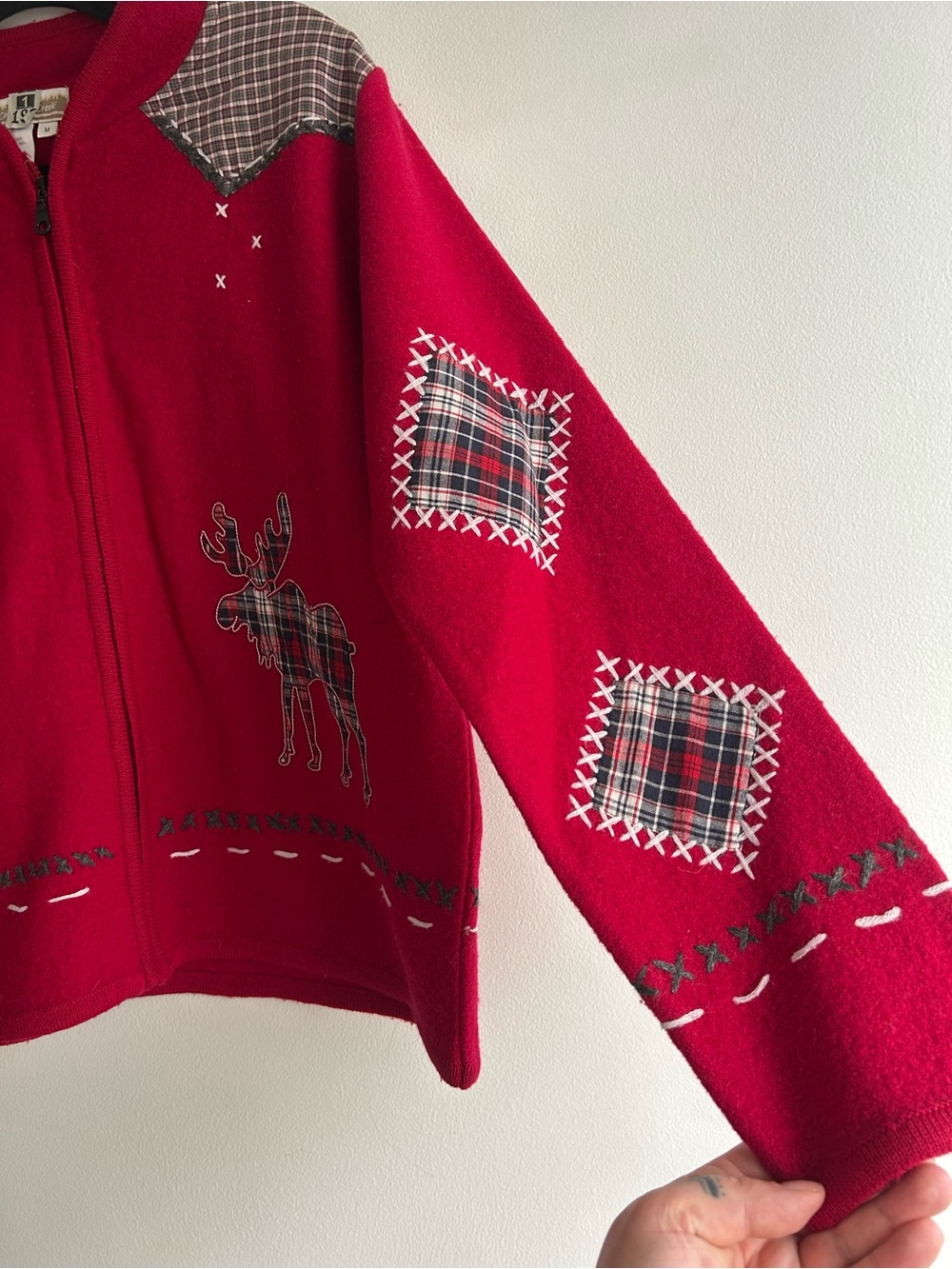 Vintage women’s wool camp theme zip up - Picture 5 of 12